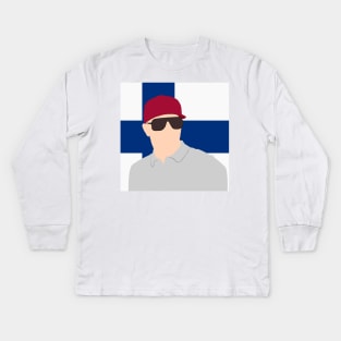 Kimi Raikkonen Face Art - Flag Edition Kids Long Sleeve T-Shirt